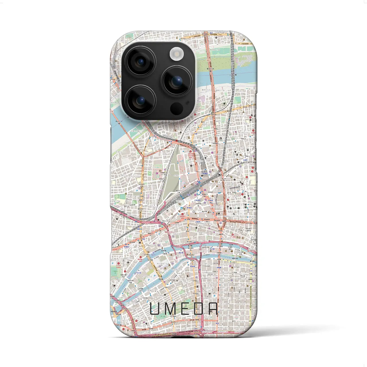 【梅田(大阪府)】地図柄iPhoneケース(バックカバータイプ)