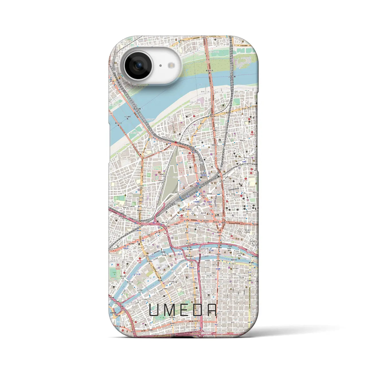 【梅田(大阪府)】地図柄iPhoneケース(バックカバータイプ)