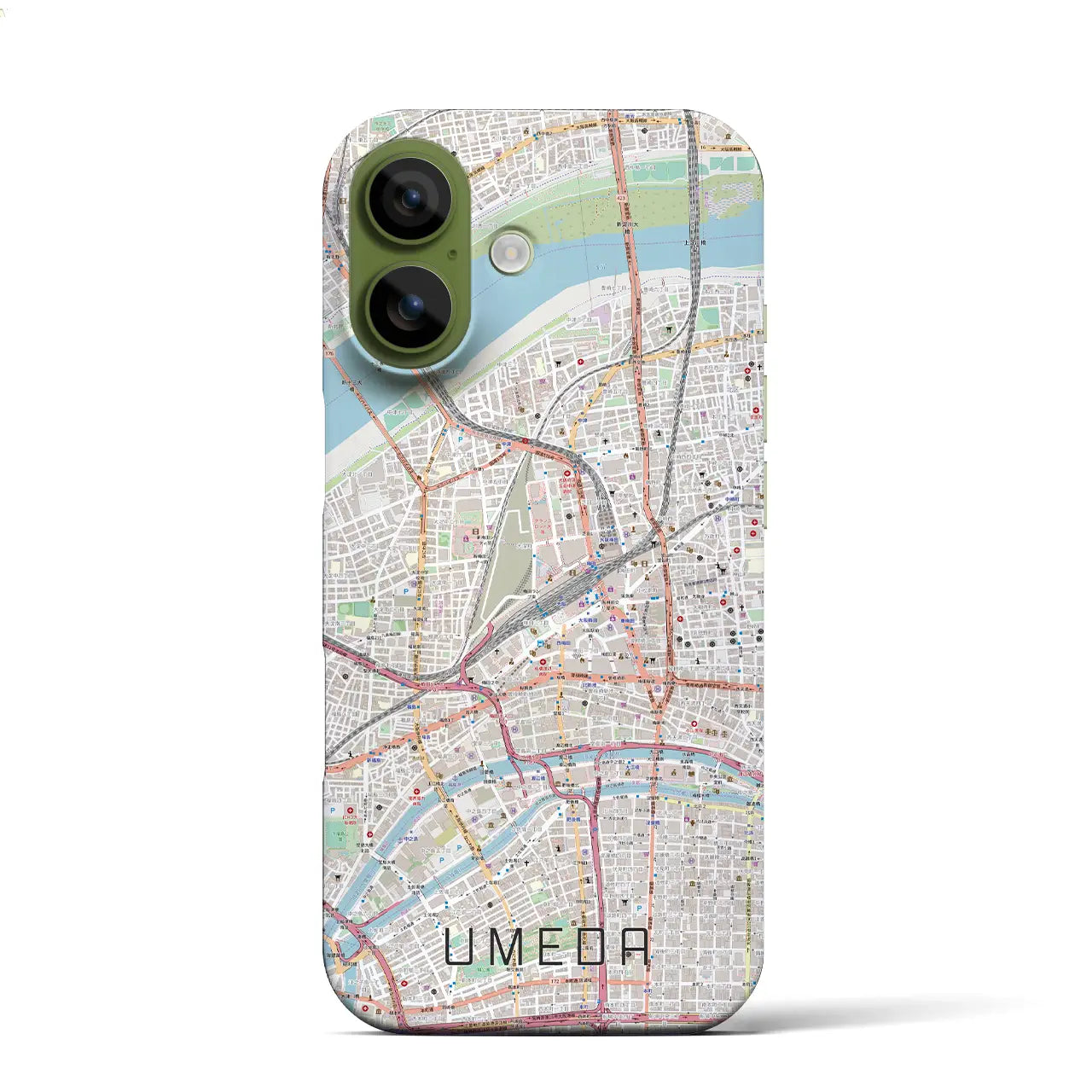 【梅田(大阪府)】地図柄iPhoneケース(バックカバータイプ)