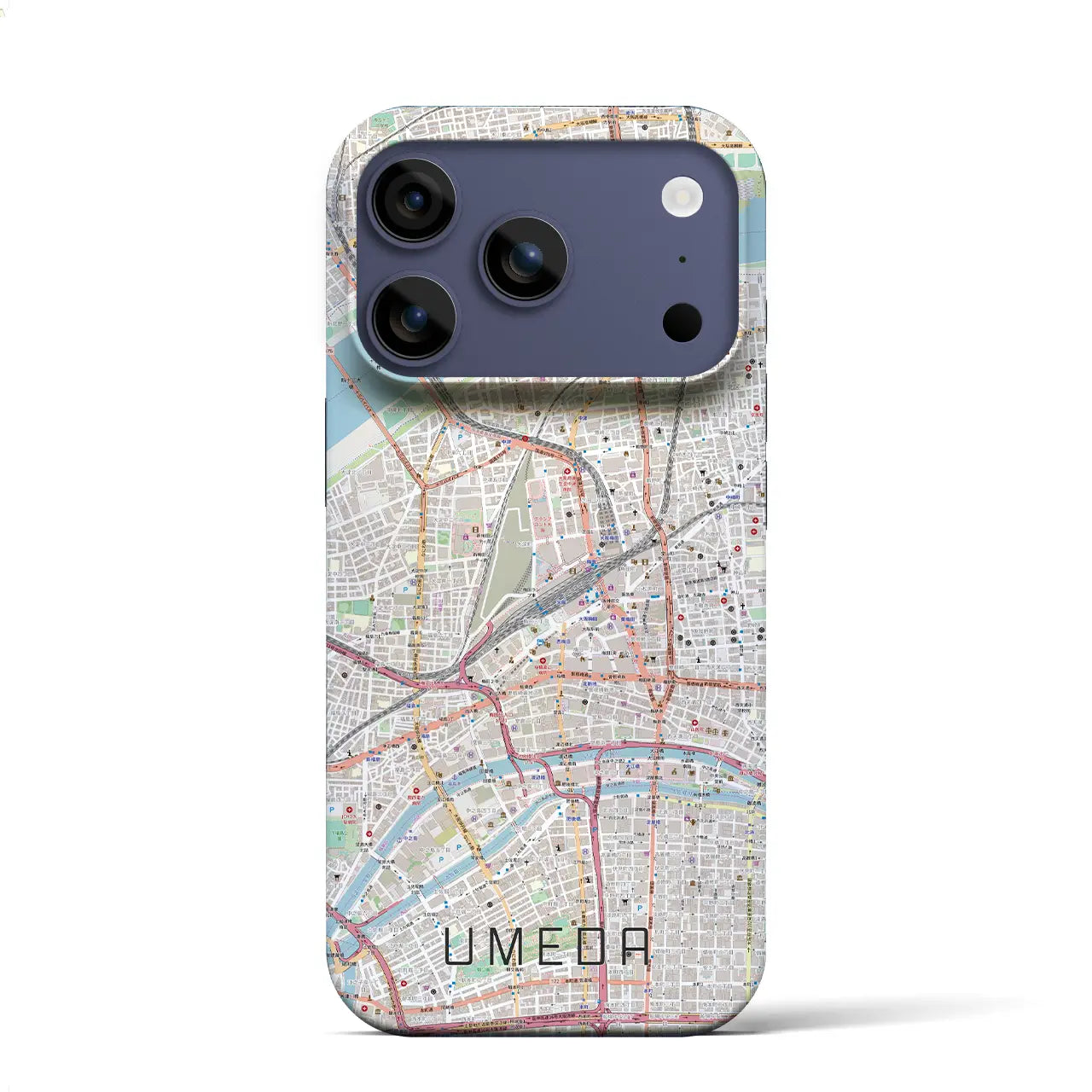 【梅田(大阪府)】地図柄iPhoneケース(バックカバータイプ)