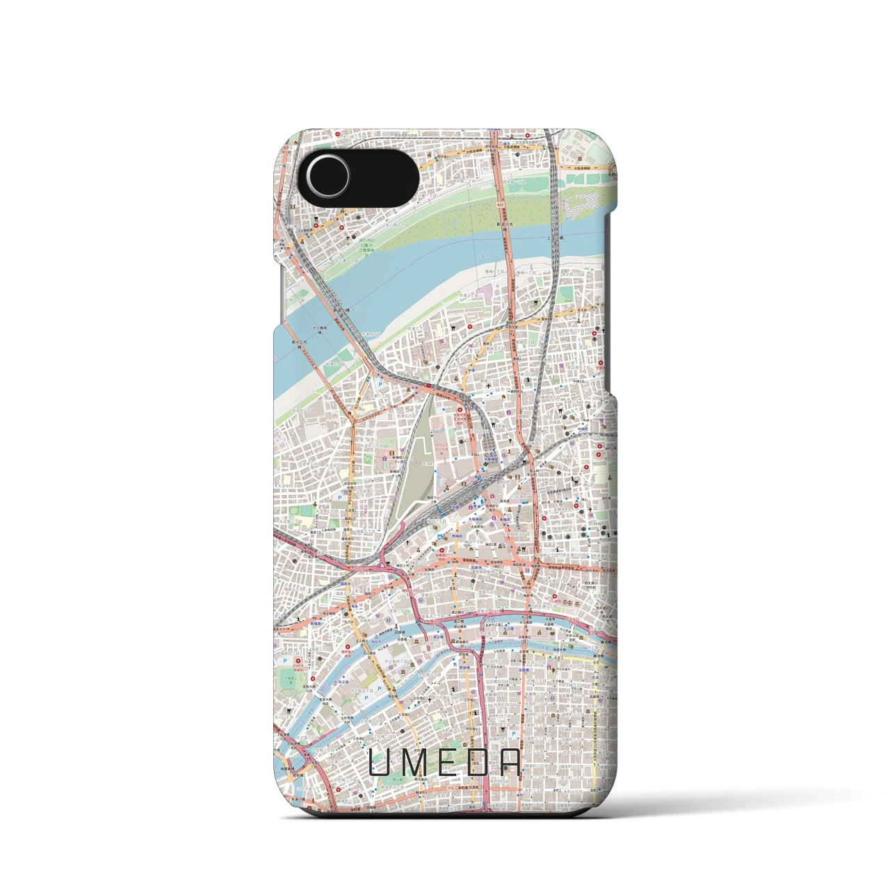 【梅田(大阪府)】地図柄iPhoneケース(バックカバータイプ)