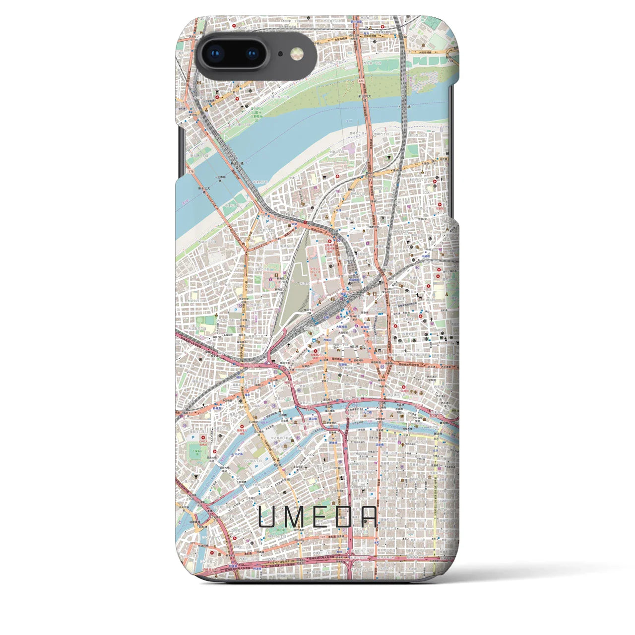 【梅田(大阪府)】地図柄iPhoneケース(バックカバータイプ)