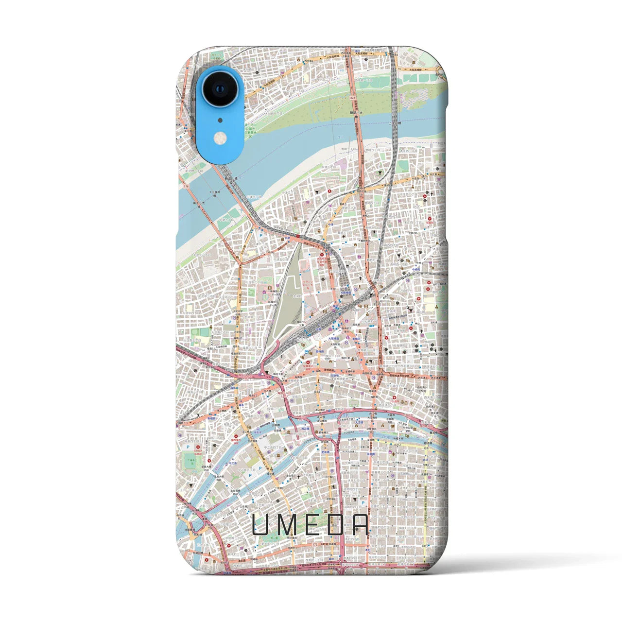 【梅田(大阪府)】地図柄iPhoneケース(バックカバータイプ)