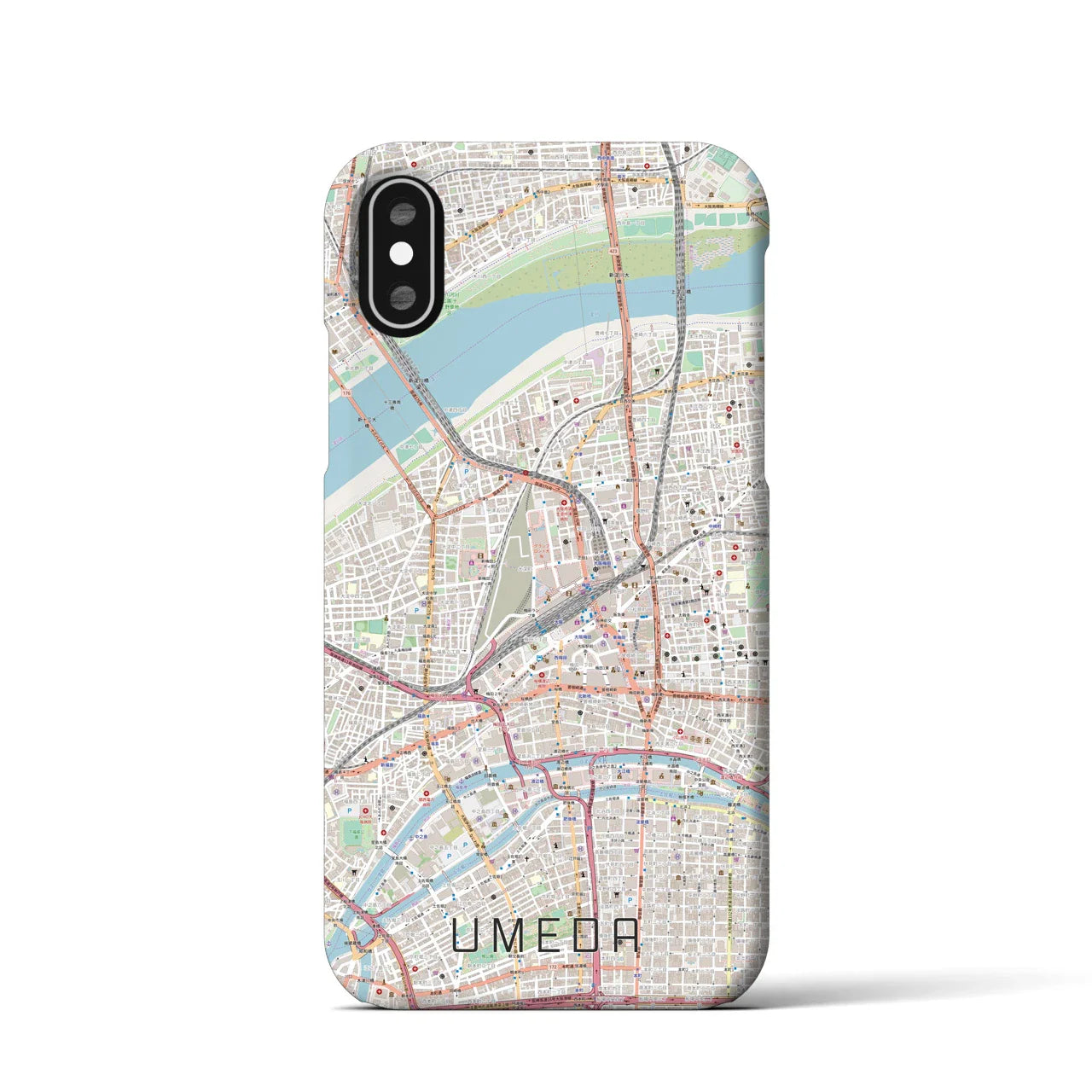 【梅田(大阪府)】地図柄iPhoneケース(バックカバータイプ)