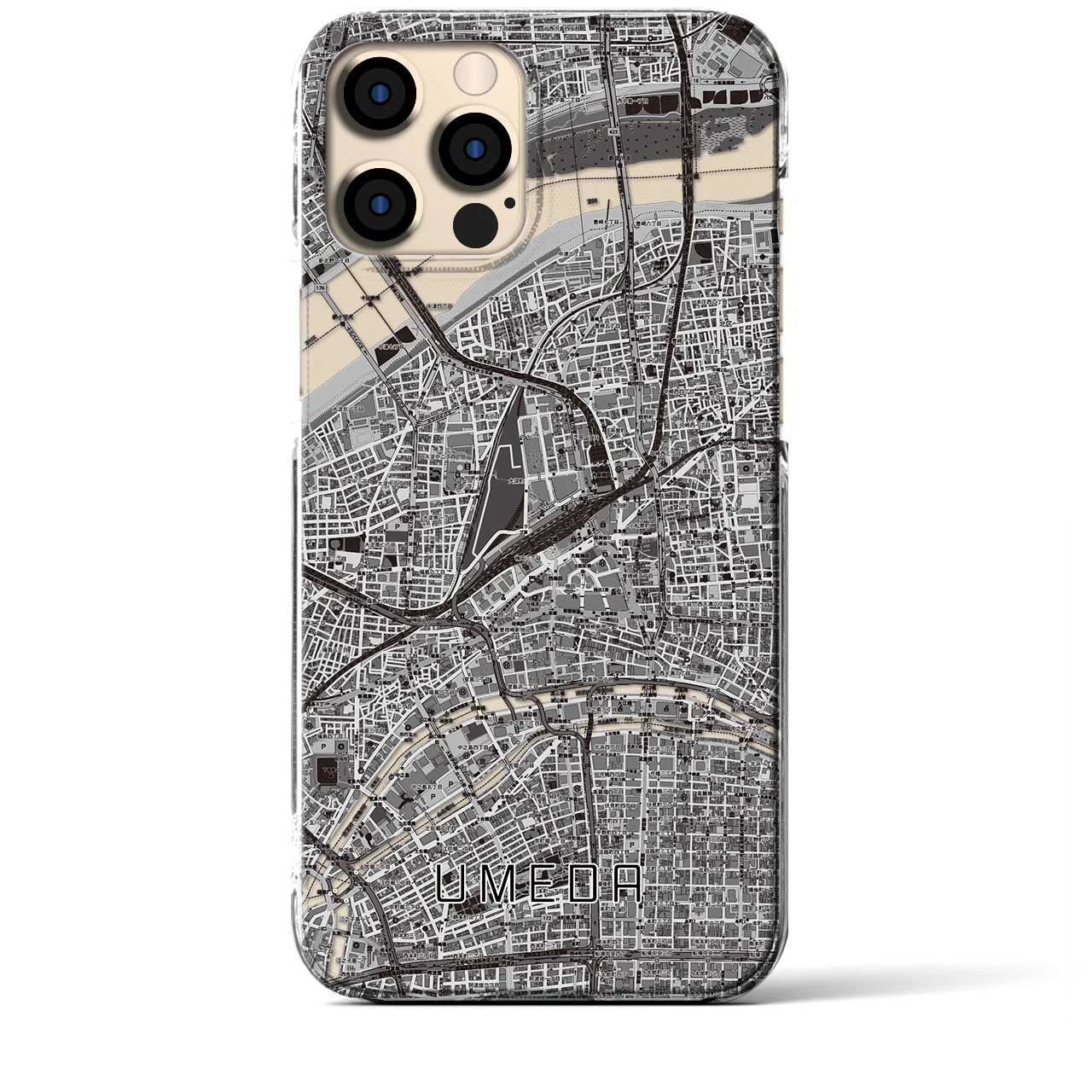 【梅田(大阪府)】地図柄iPhoneケース(クリアタイプ)