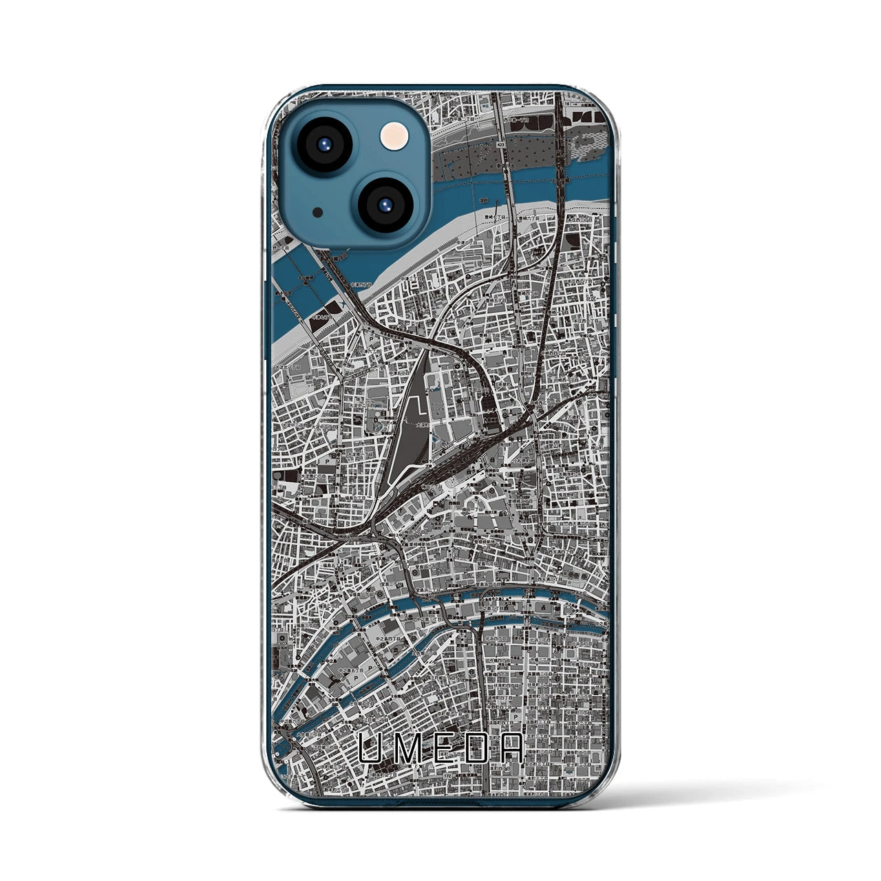 【梅田(大阪府)】地図柄iPhoneケース(クリアタイプ)