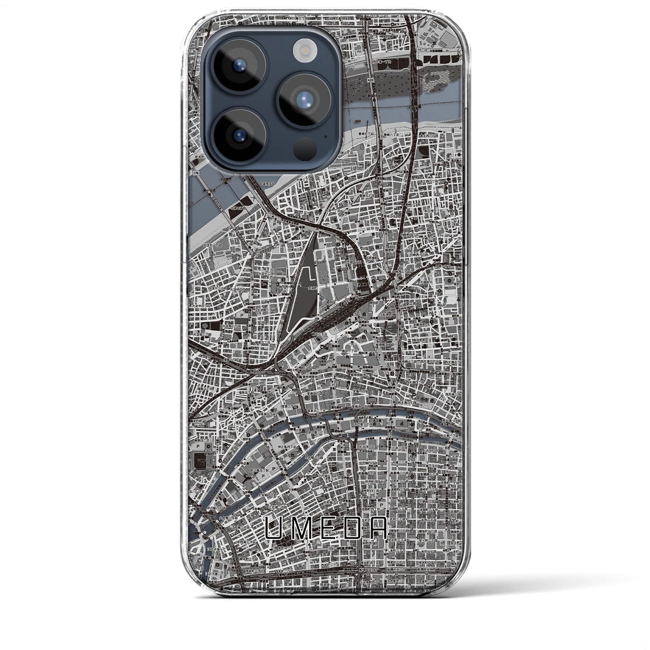 【梅田(大阪府)】地図柄iPhoneケース(クリアタイプ)