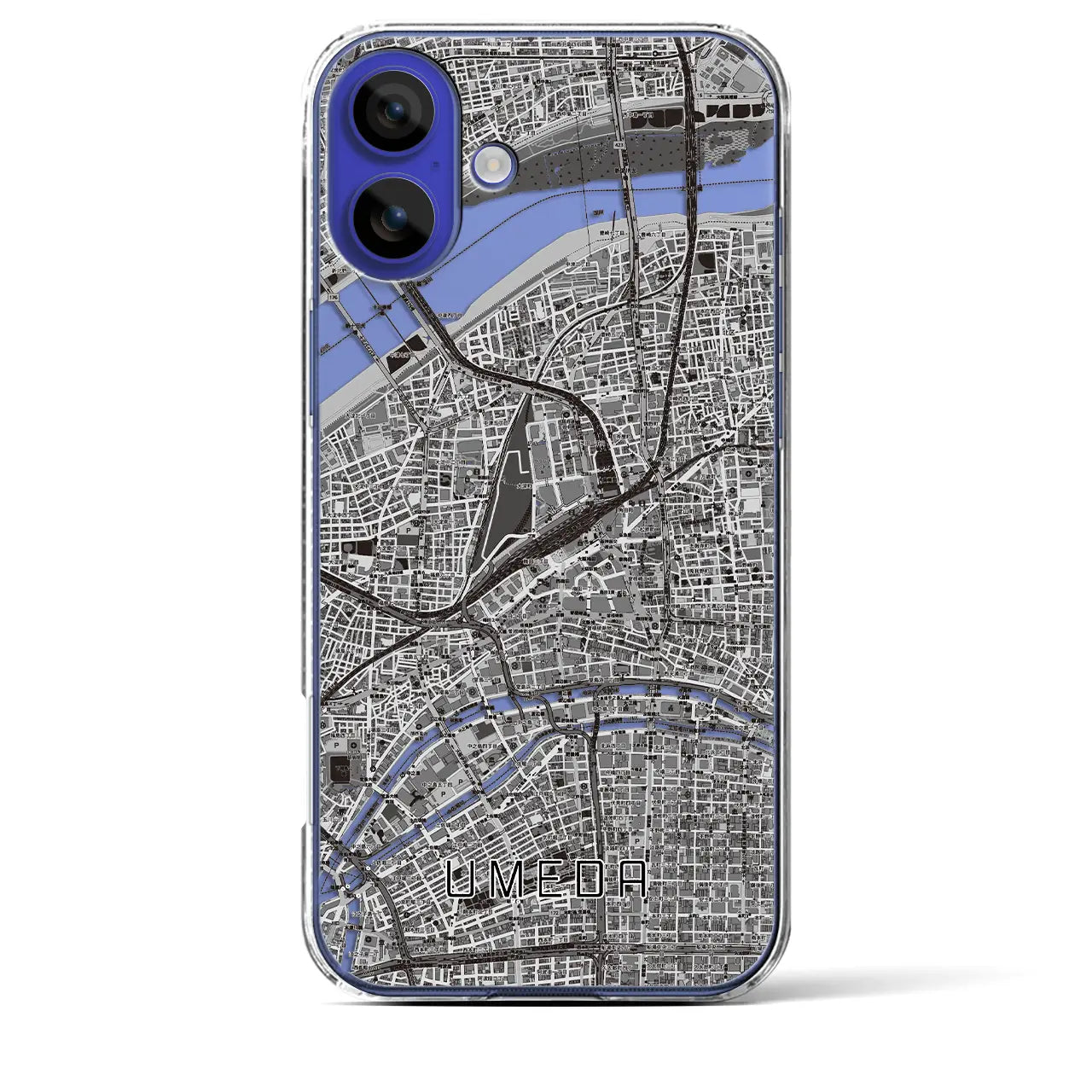 【梅田(大阪府)】地図柄iPhoneケース(クリアタイプ)