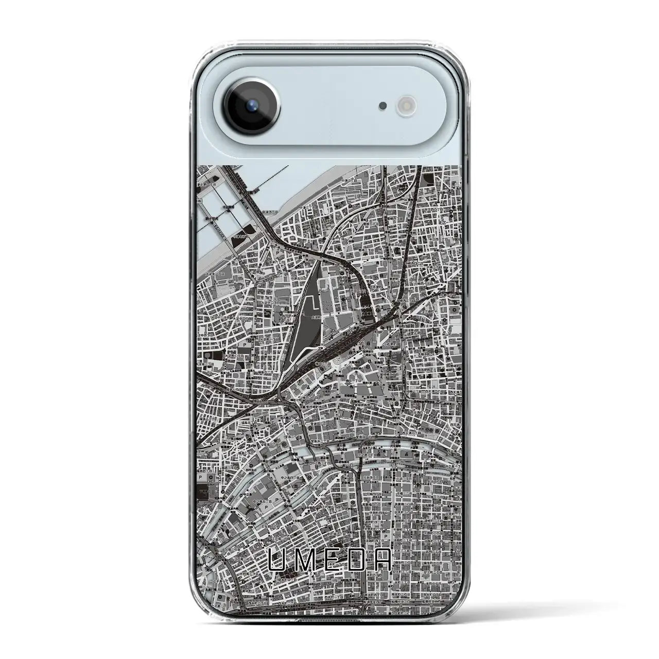 【梅田(大阪府)】地図柄iPhoneケース(クリアタイプ)