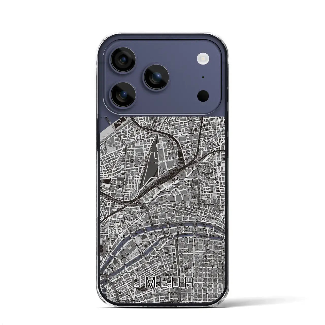 【梅田(大阪府)】地図柄iPhoneケース(クリアタイプ)