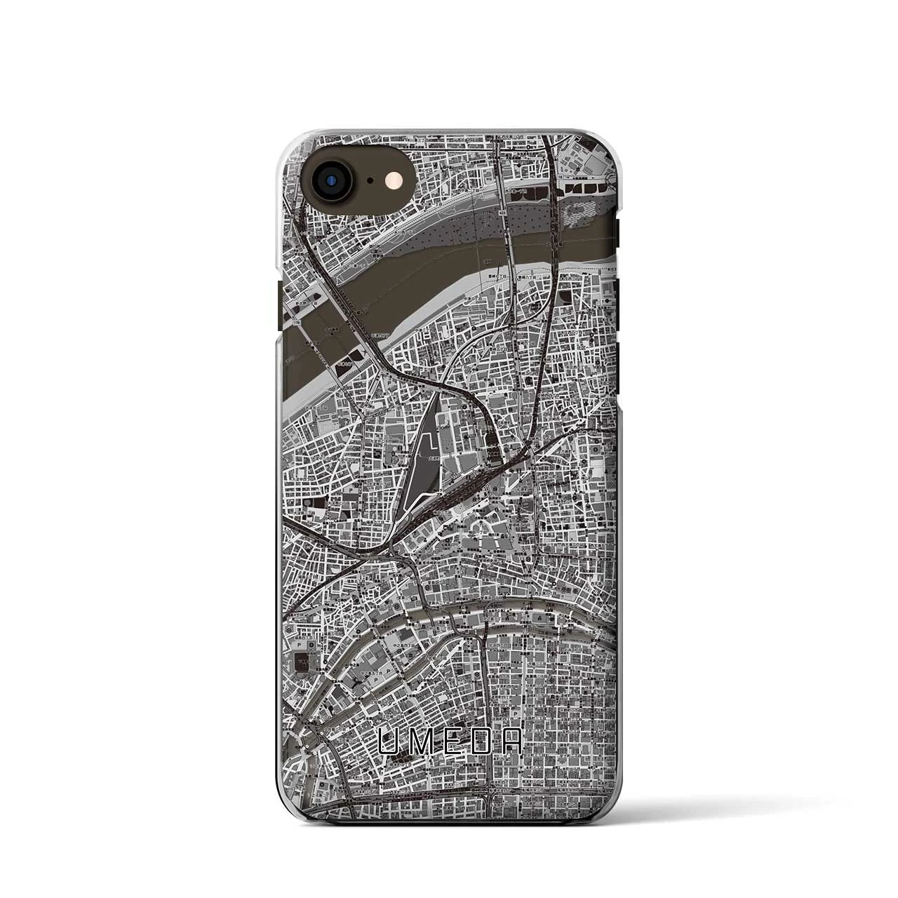 【梅田(大阪府)】地図柄iPhoneケース(クリアタイプ)