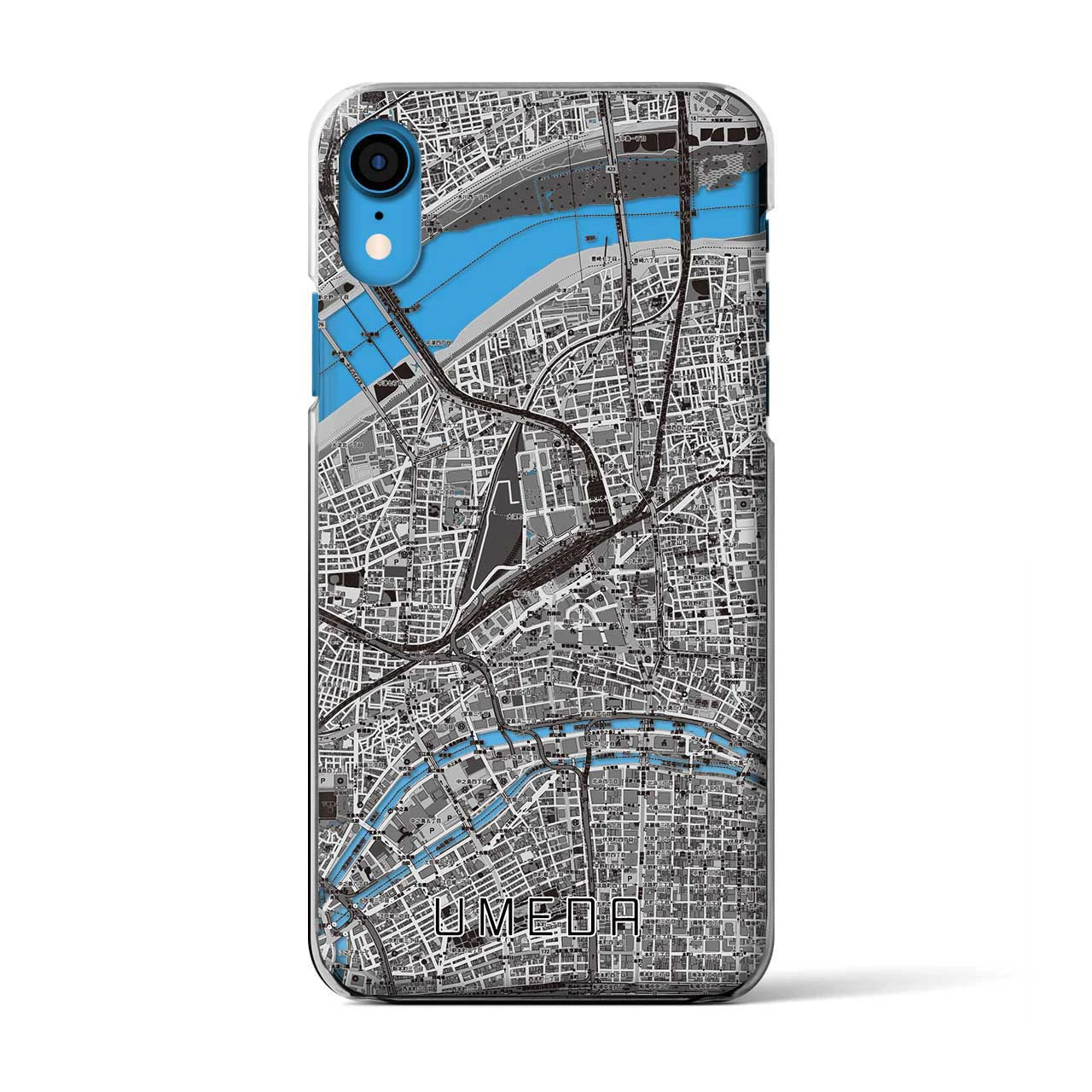 【梅田(大阪府)】地図柄iPhoneケース(クリアタイプ)