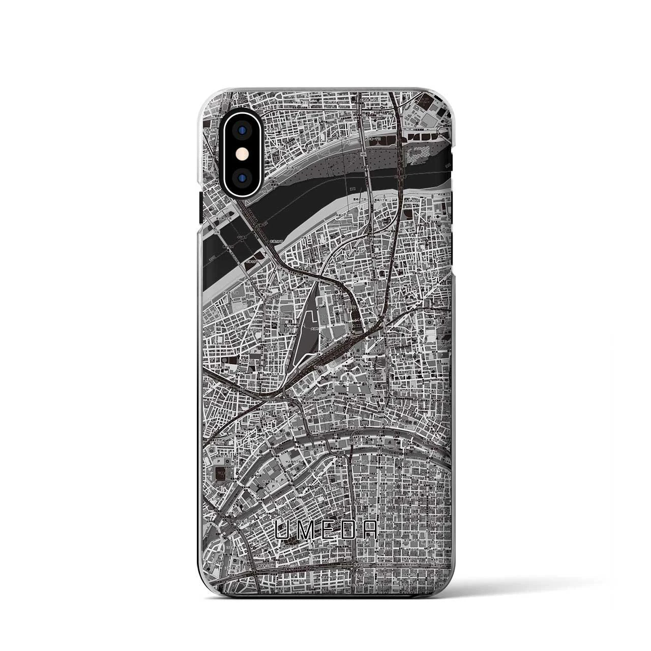 【梅田(大阪府)】地図柄iPhoneケース(クリアタイプ)