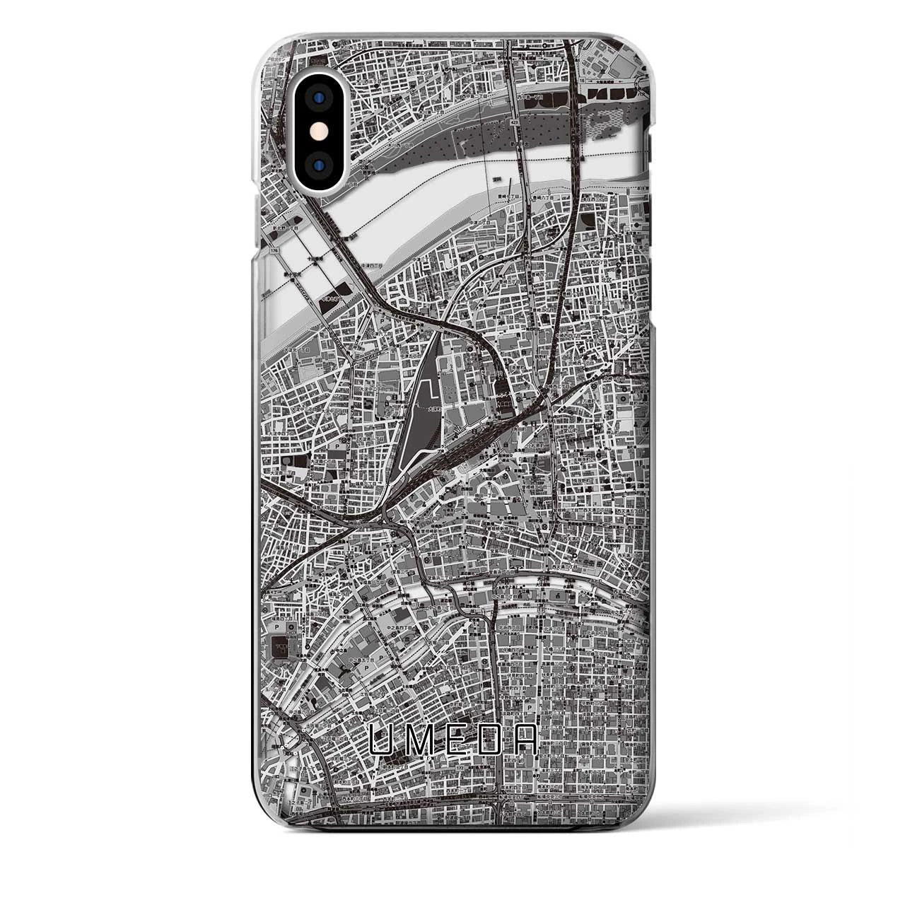 【梅田(大阪府)】地図柄iPhoneケース(クリアタイプ)