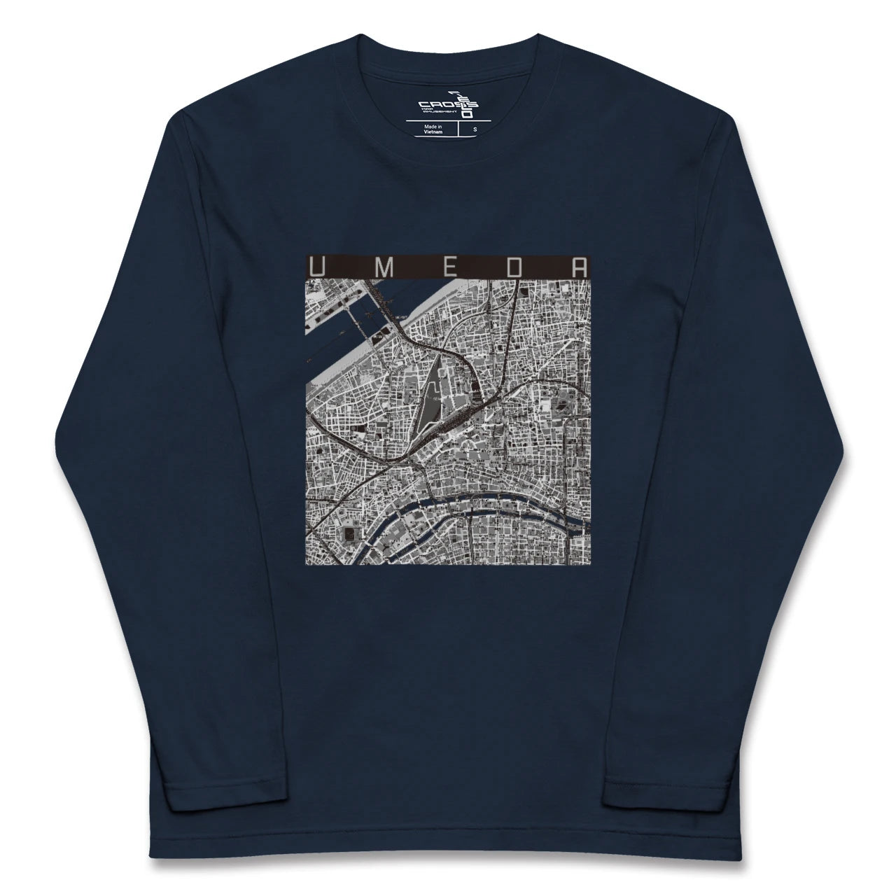 【梅田(大阪府)】地図柄ロングスリーブTシャツ