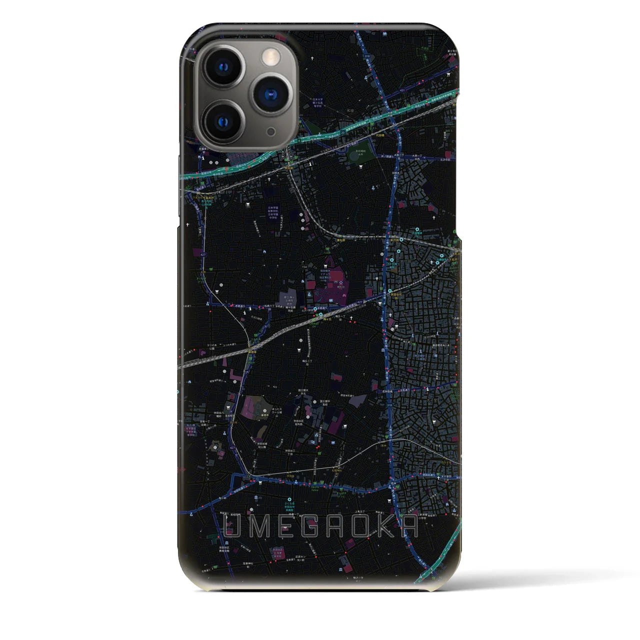 【梅ヶ丘(東京都)】地図柄iPhoneケース(バックカバータイプ)