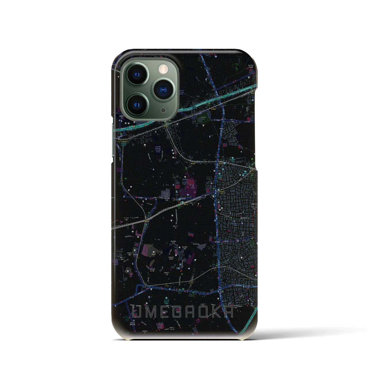 【梅ヶ丘(東京都)】地図柄iPhoneケース(バックカバータイプ)