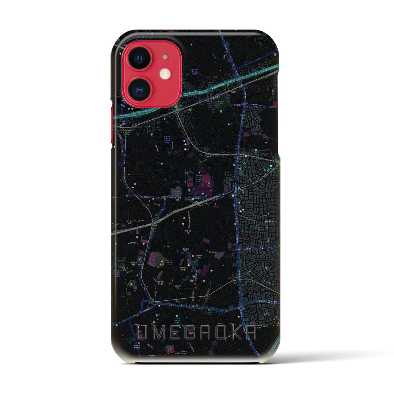 【梅ヶ丘(東京都)】地図柄iPhoneケース(バックカバータイプ)