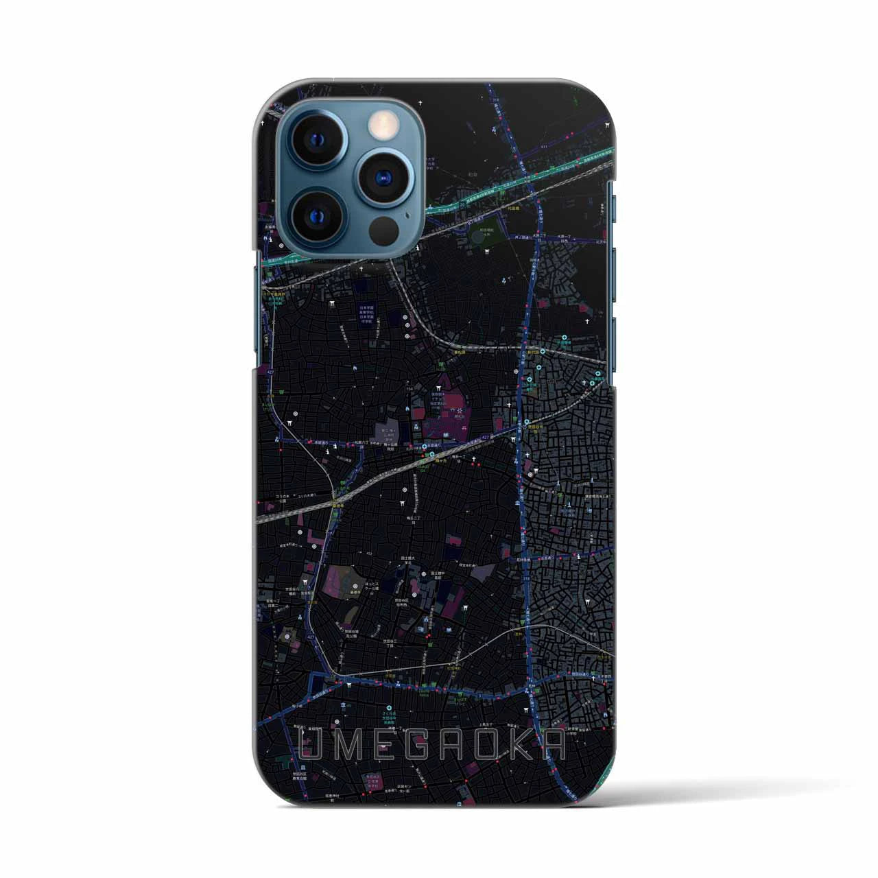 【梅ヶ丘(東京都)】地図柄iPhoneケース(バックカバータイプ)