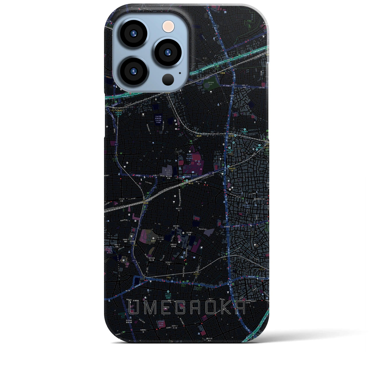 【梅ヶ丘(東京都)】地図柄iPhoneケース(バックカバータイプ)