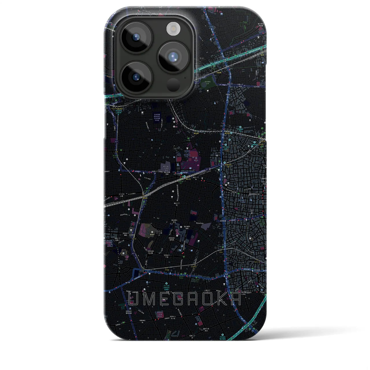 【梅ヶ丘(東京都)】地図柄iPhoneケース(バックカバータイプ)