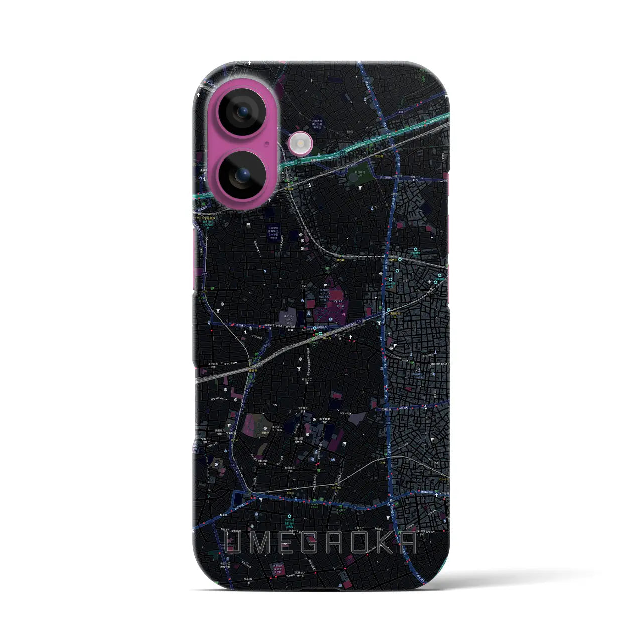 【梅ヶ丘(東京都)】地図柄iPhoneケース(バックカバータイプ)