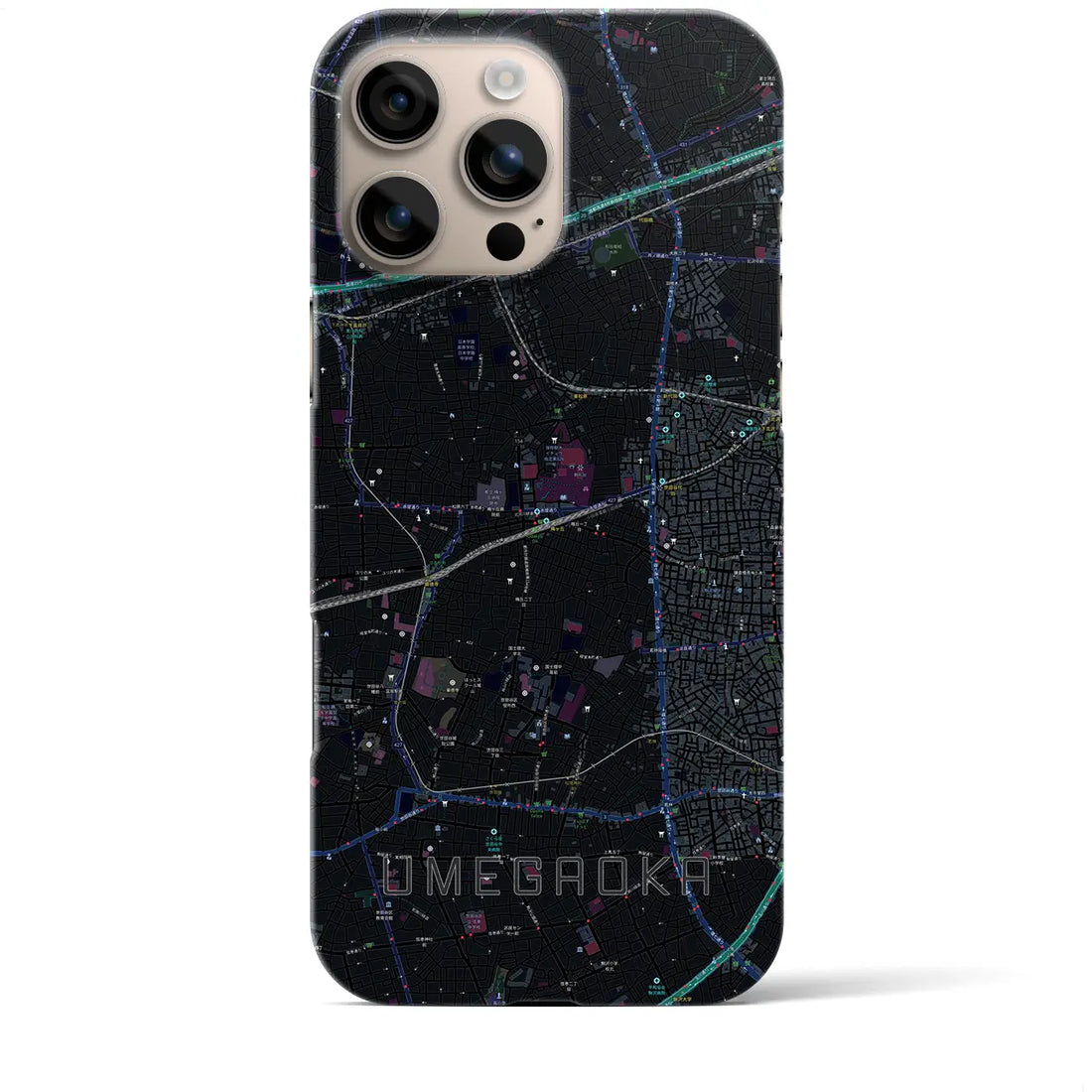 【梅ヶ丘(東京都)】地図柄iPhoneケース(バックカバータイプ)