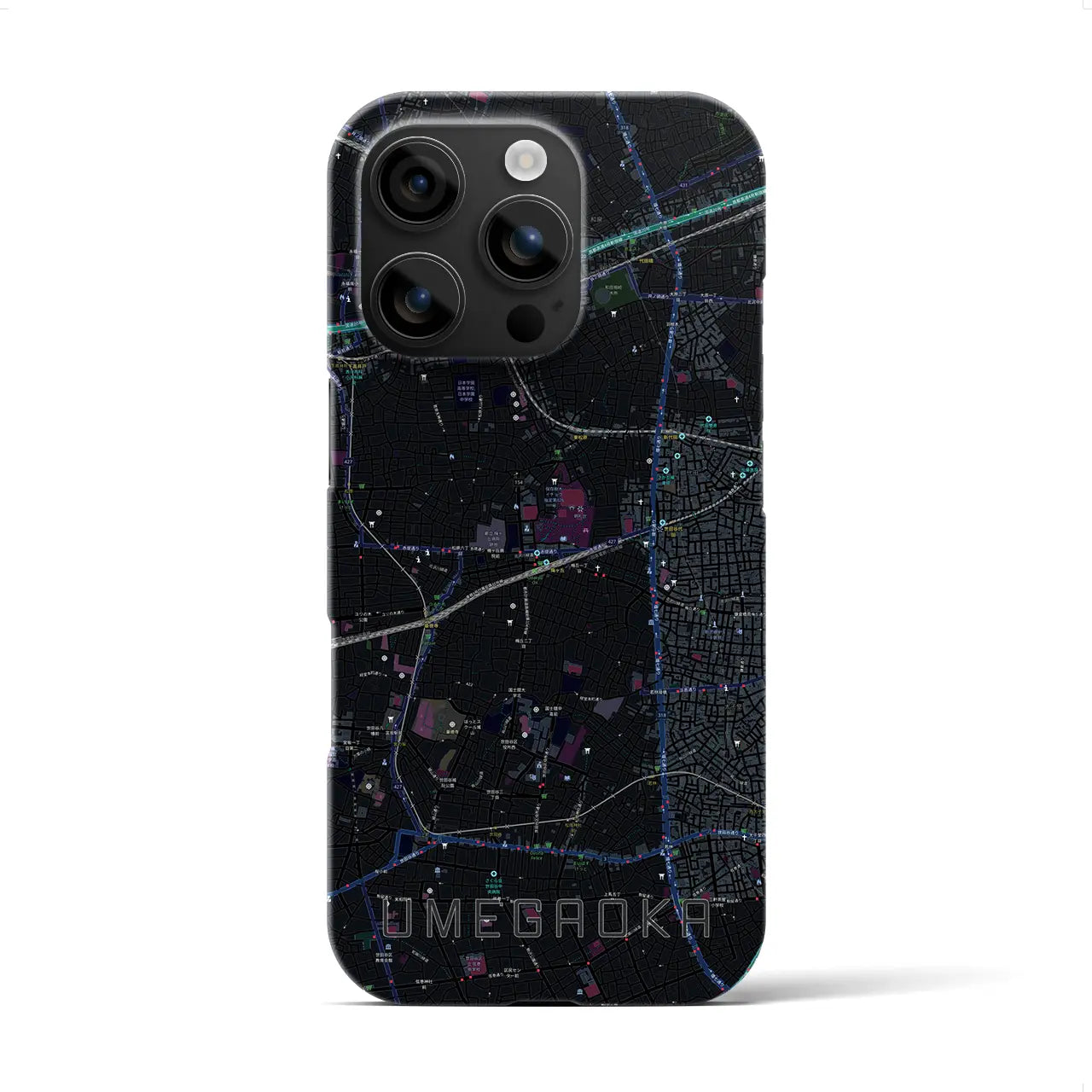 【梅ヶ丘(東京都)】地図柄iPhoneケース(バックカバータイプ)