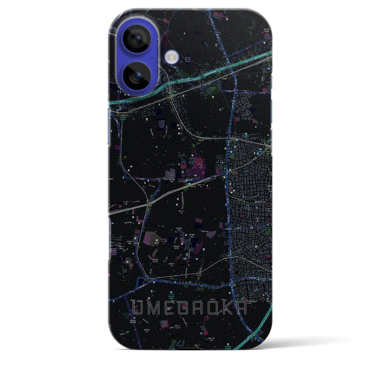 【梅ヶ丘(東京都)】地図柄iPhoneケース(バックカバータイプ)