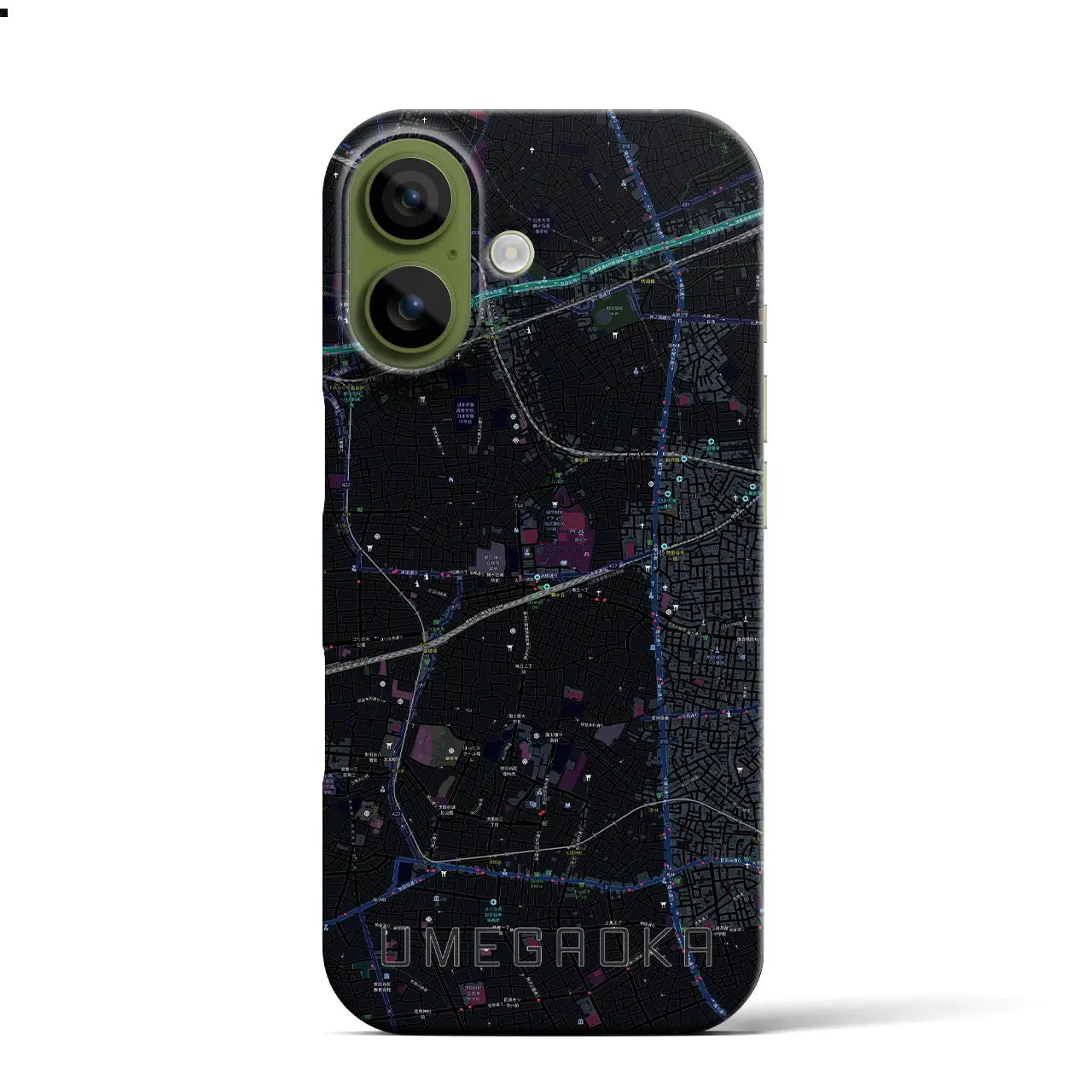 【梅ヶ丘(東京都)】地図柄iPhoneケース(バックカバータイプ)