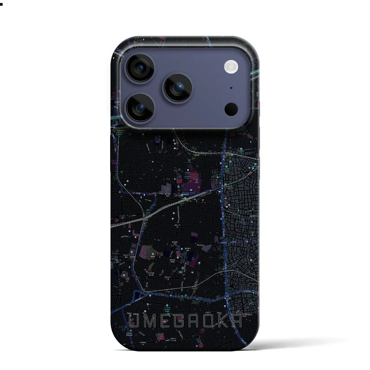 【梅ヶ丘(東京都)】地図柄iPhoneケース(バックカバータイプ)