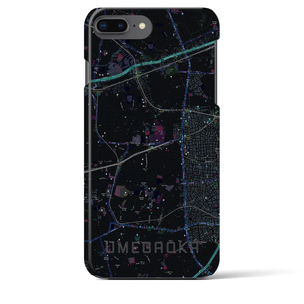 【梅ヶ丘(東京都)】地図柄iPhoneケース(バックカバータイプ)