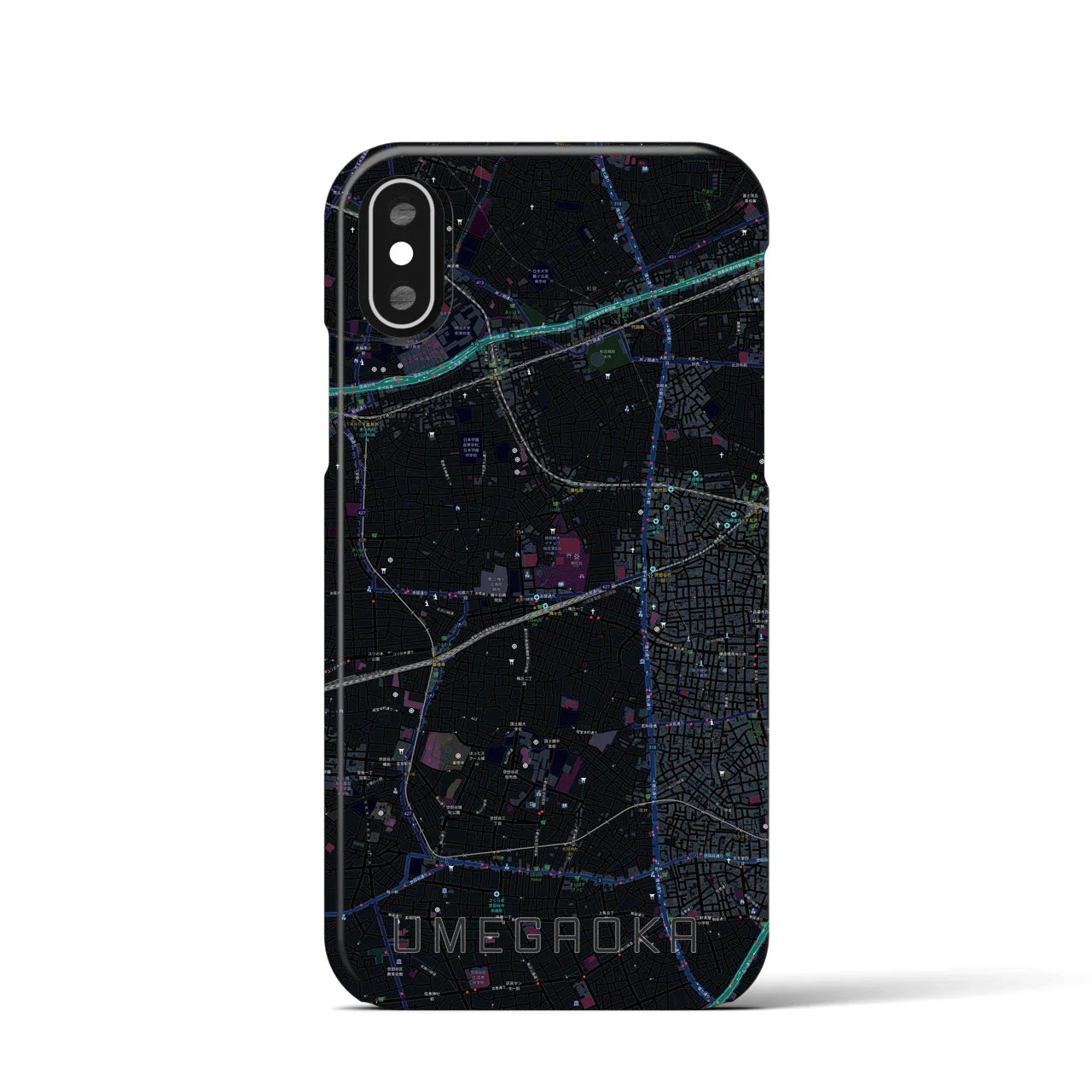 【梅ヶ丘(東京都)】地図柄iPhoneケース(バックカバータイプ)