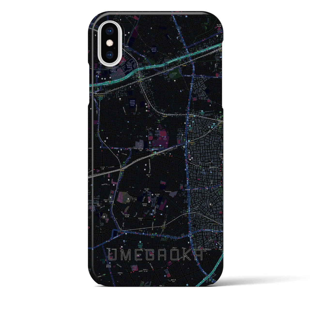 【梅ヶ丘(東京都)】地図柄iPhoneケース(バックカバータイプ)