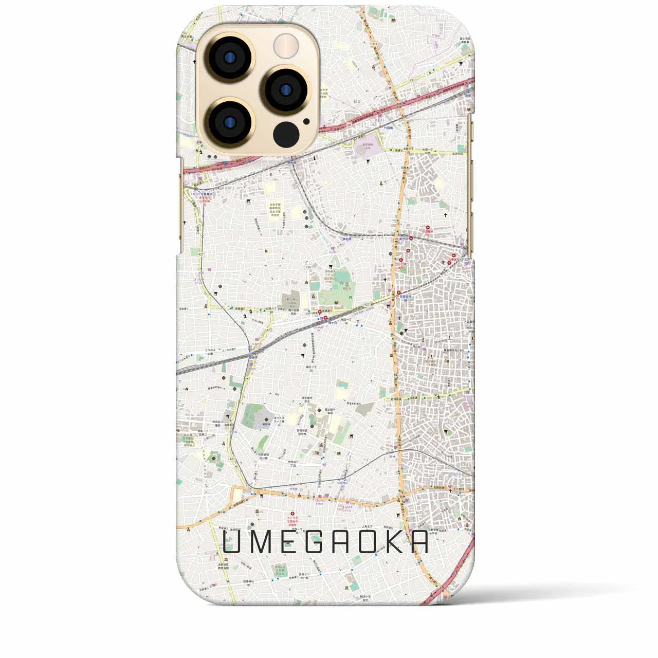 【梅ヶ丘(東京都)】地図柄iPhoneケース(バックカバータイプ)