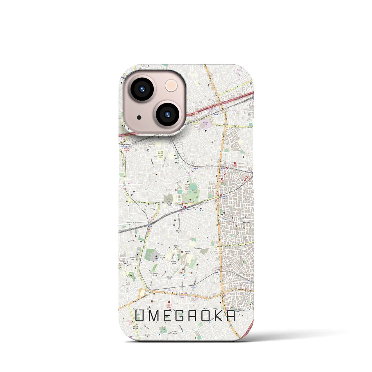 【梅ヶ丘(東京都)】地図柄iPhoneケース(バックカバータイプ)