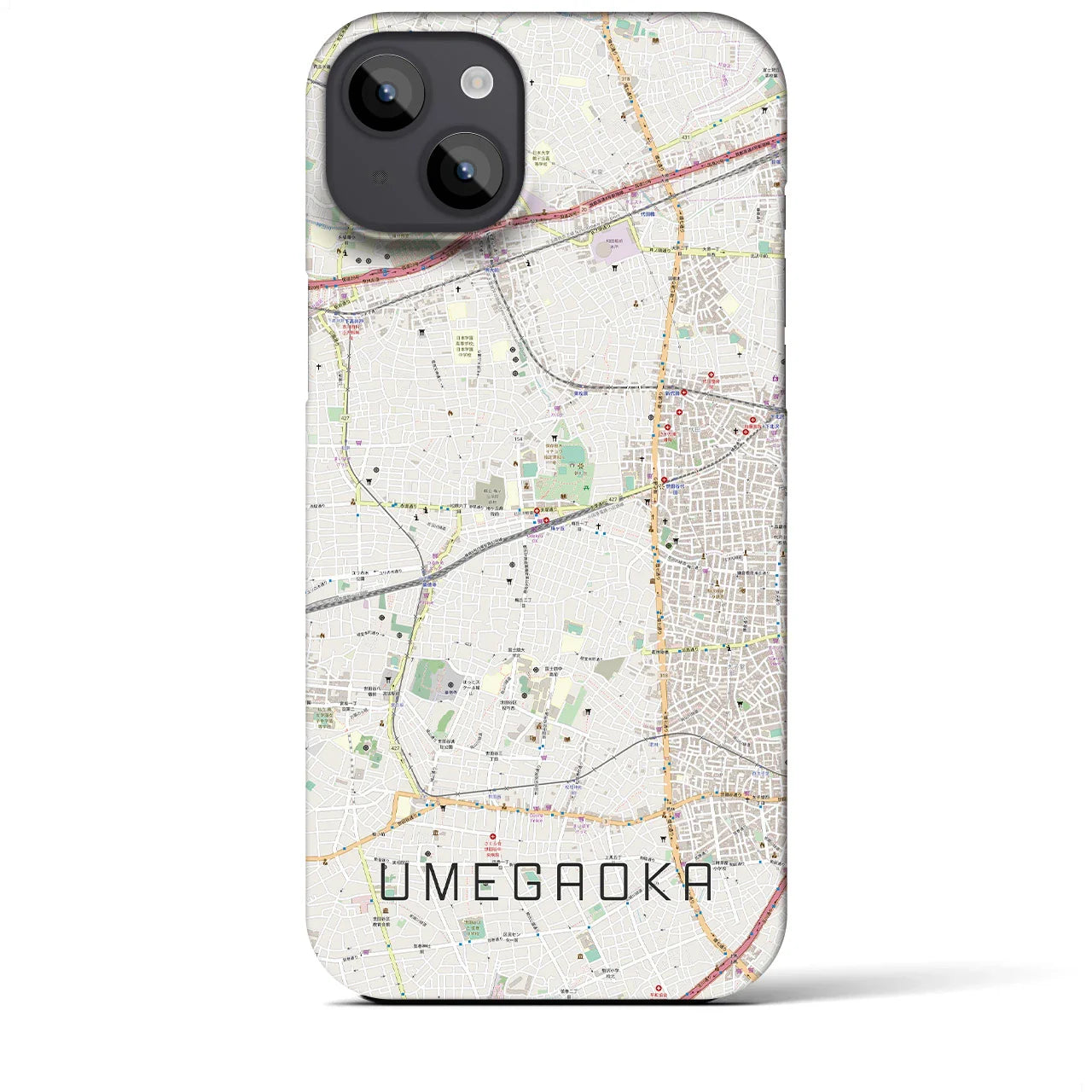 【梅ヶ丘(東京都)】地図柄iPhoneケース(バックカバータイプ)