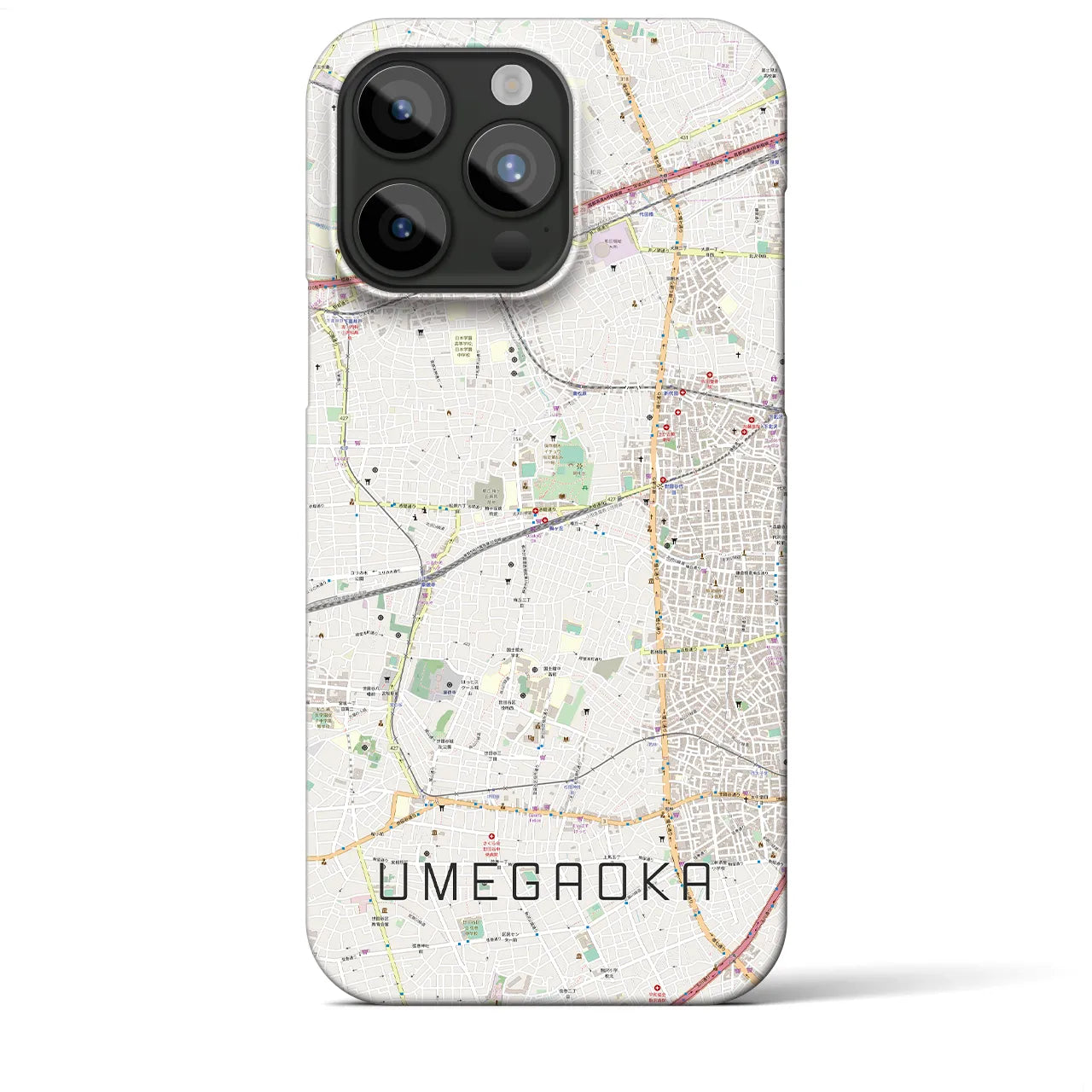 【梅ヶ丘(東京都)】地図柄iPhoneケース(バックカバータイプ)