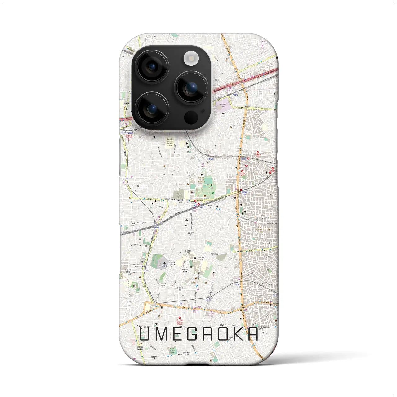 【梅ヶ丘(東京都)】地図柄iPhoneケース(バックカバータイプ)
