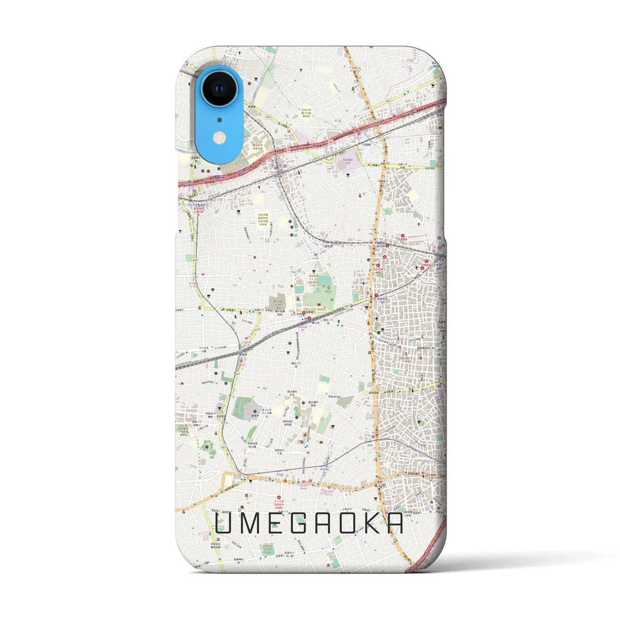 【梅ヶ丘(東京都)】地図柄iPhoneケース(バックカバータイプ)