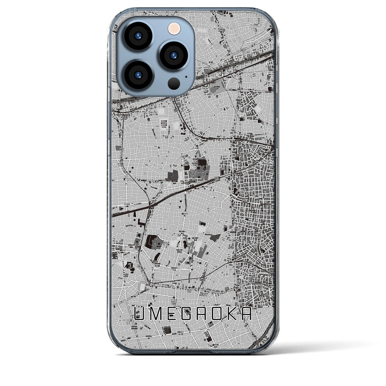 【梅ヶ丘(東京都)】地図柄iPhoneケース(クリアタイプ)