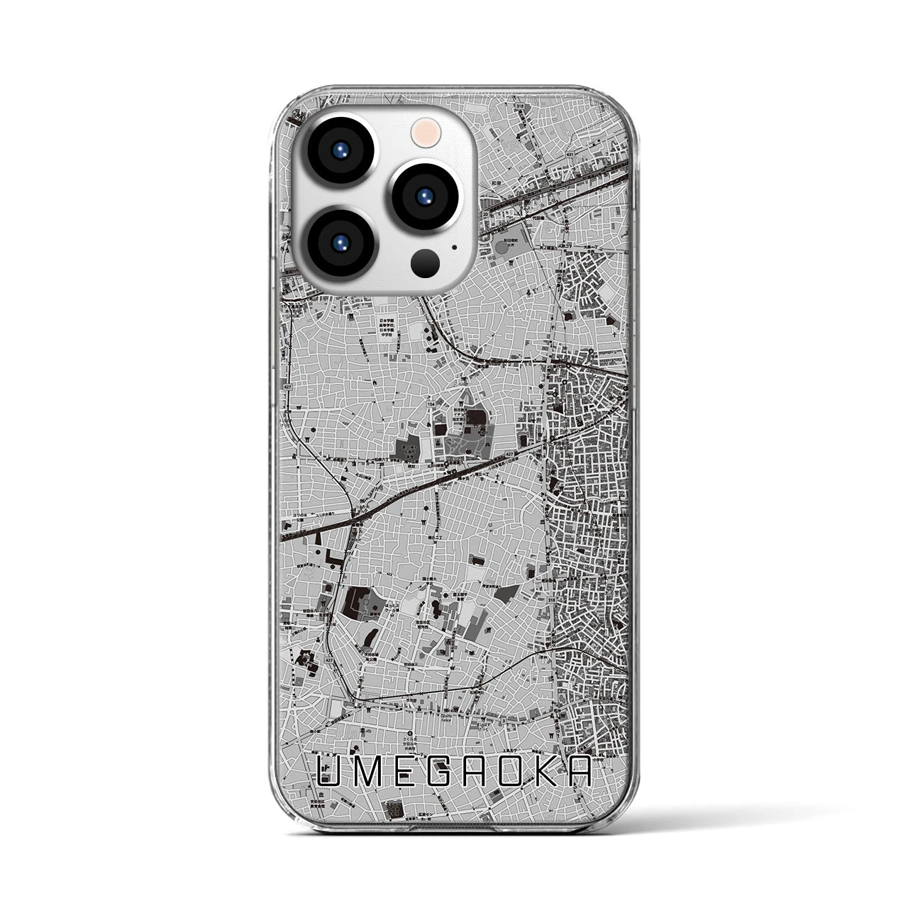 【梅ヶ丘(東京都)】地図柄iPhoneケース(クリアタイプ)