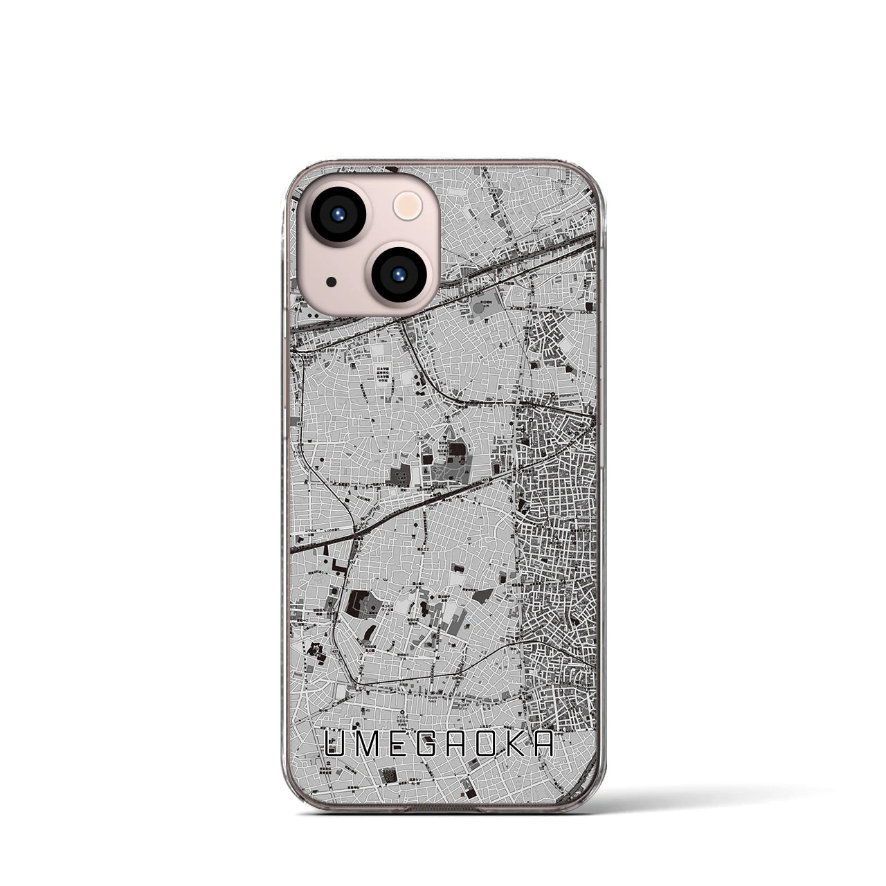 【梅ヶ丘(東京都)】地図柄iPhoneケース(クリアタイプ)