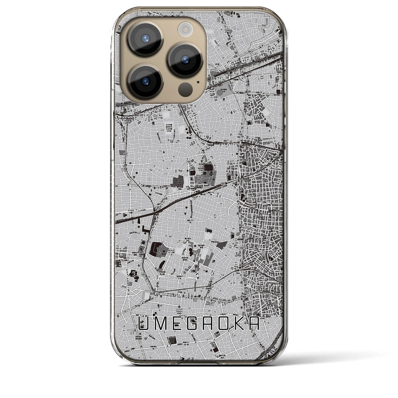 【梅ヶ丘(東京都)】地図柄iPhoneケース(クリアタイプ)