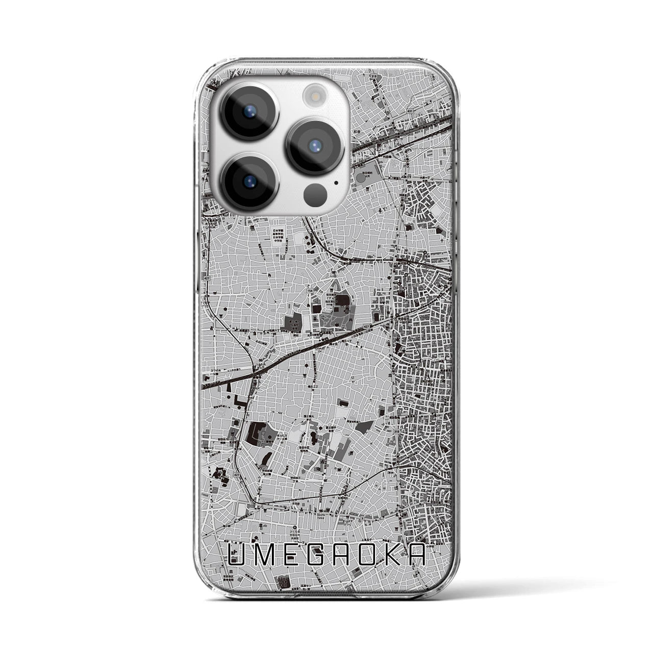 【梅ヶ丘(東京都)】地図柄iPhoneケース(クリアタイプ)