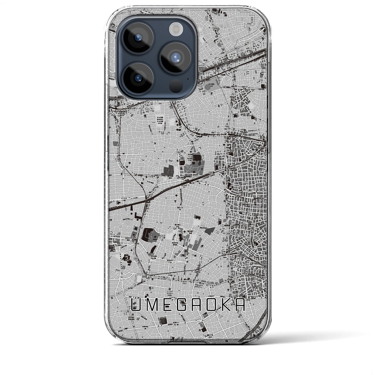 【梅ヶ丘(東京都)】地図柄iPhoneケース(クリアタイプ)