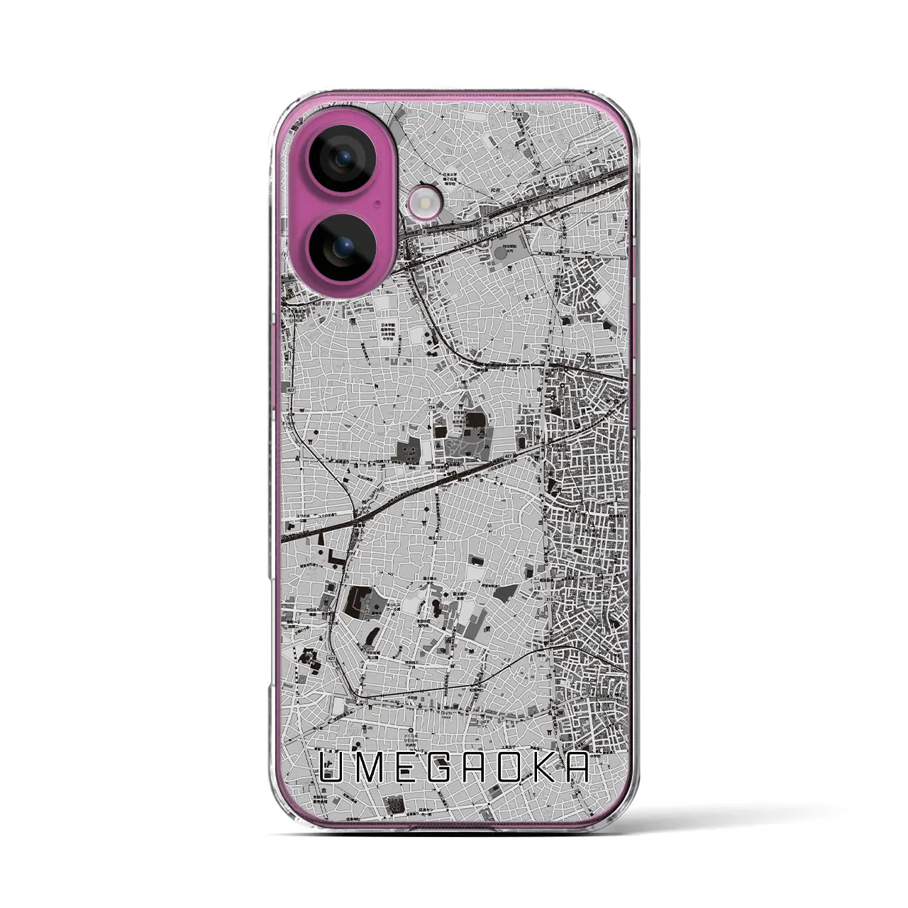 【梅ヶ丘(東京都)】地図柄iPhoneケース(クリアタイプ)