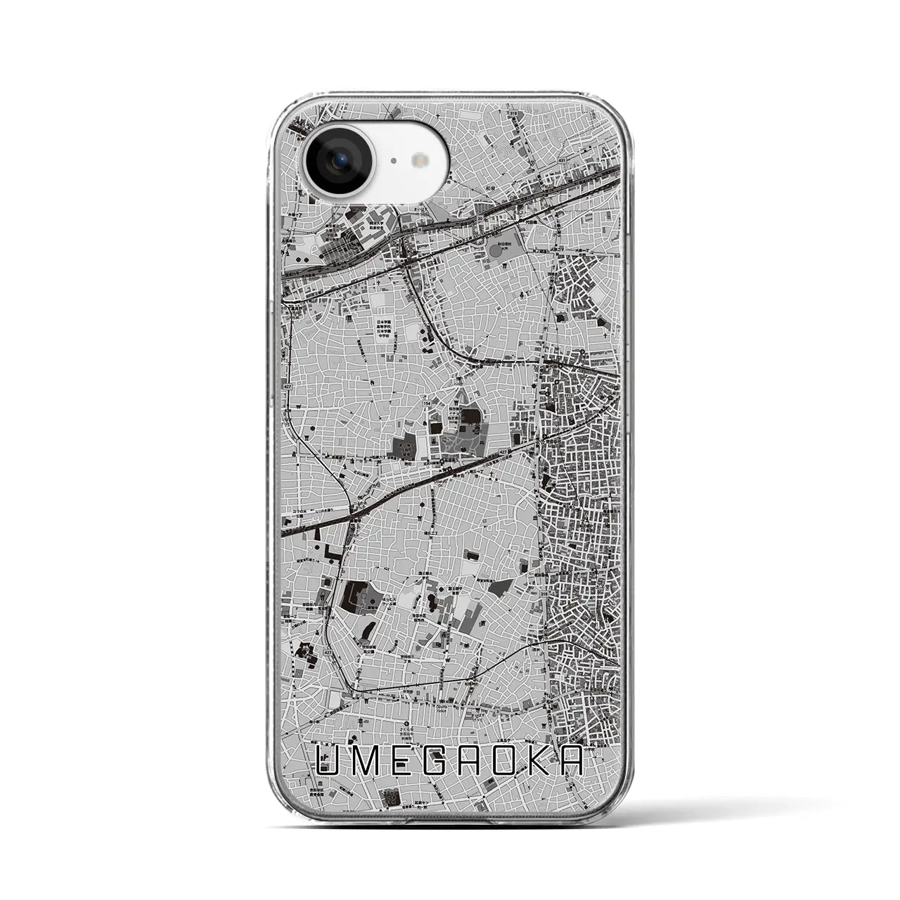 【梅ヶ丘(東京都)】地図柄iPhoneケース(クリアタイプ)