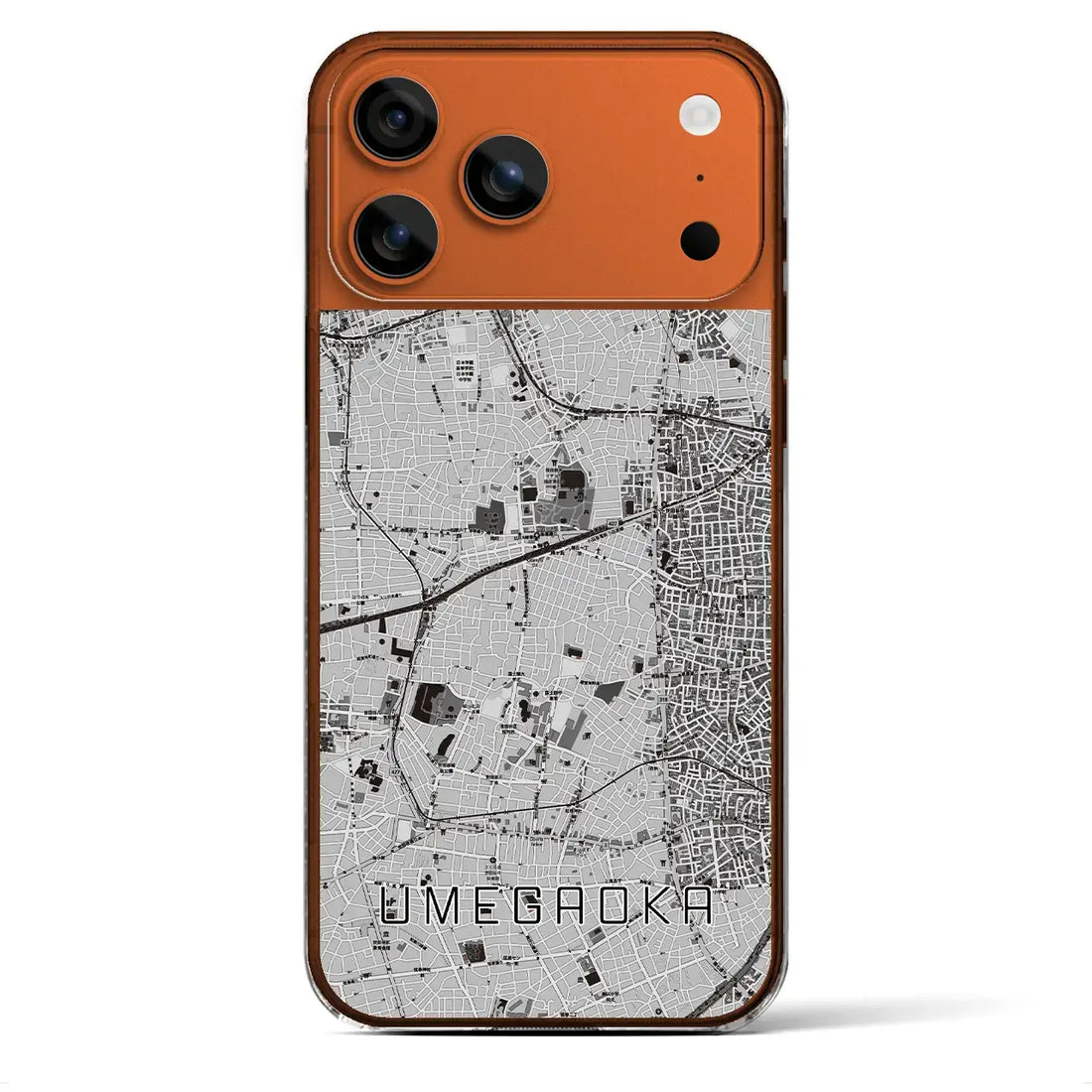 【梅ヶ丘(東京都)】地図柄iPhoneケース(クリアタイプ)