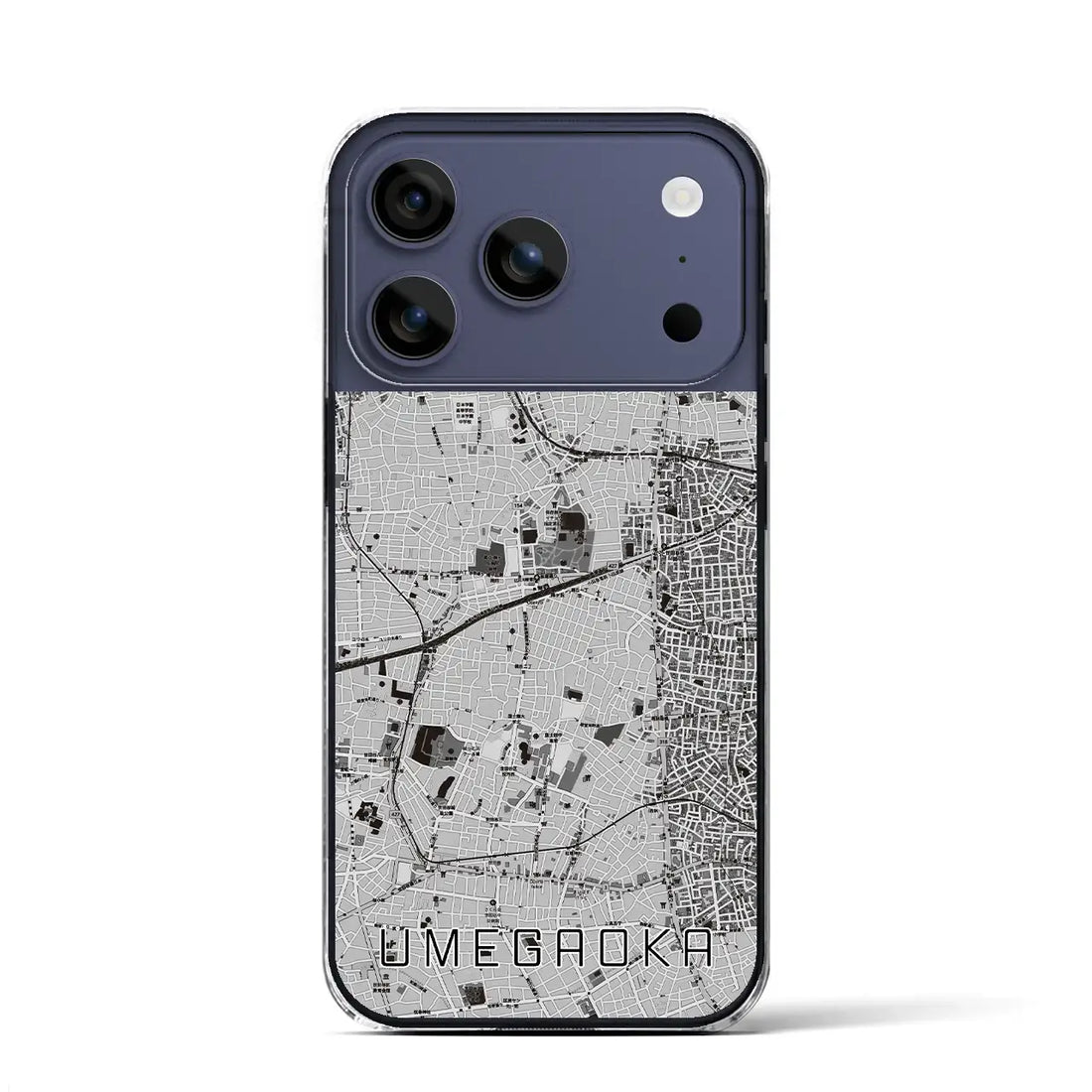 【梅ヶ丘(東京都)】地図柄iPhoneケース(クリアタイプ)